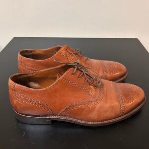 JCREW Ludlow Leather Semi Brogue Oxfords Shoes $318 11.5 english tan brown c8896